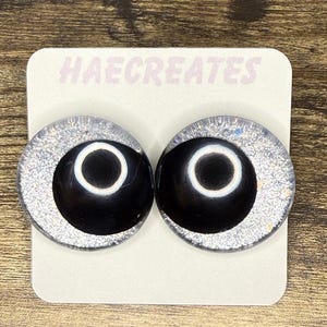 Hand-Painted Safety Sinker Eyes Silver