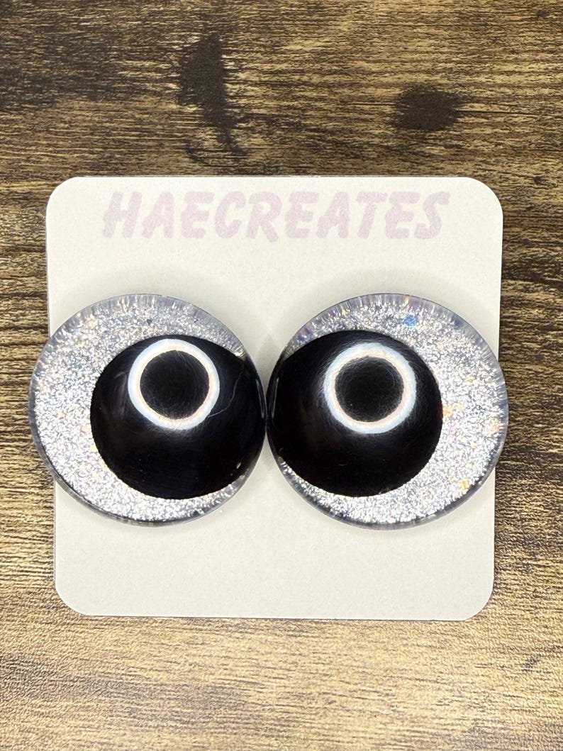 Hand-Painted Safety Sinker Eyes Silver