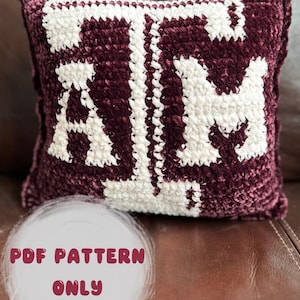 Texas A&M Pillow Crochet Pattern | PDF Pattern Only