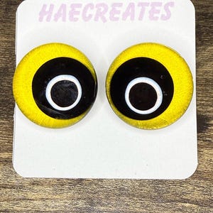 Hand-Painted Safety Sinker Eyes Yellow