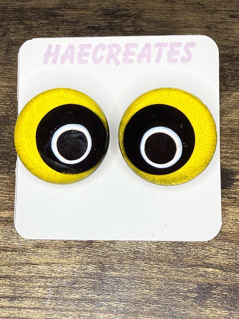 Hand-Painted Safety Sinker Eyes Yellow