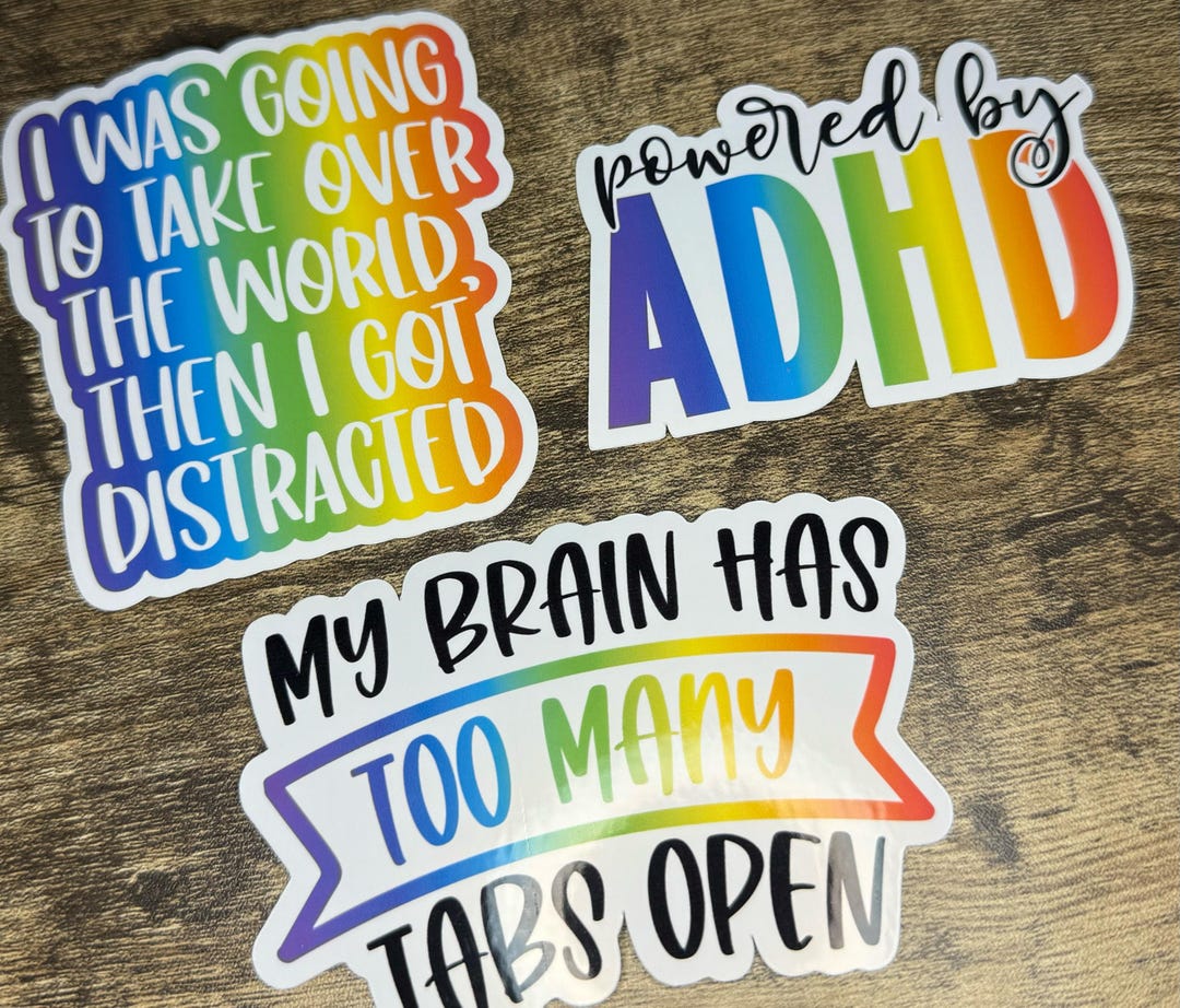 ADHD Awareness Sticker – Funny Neurodivergent Vinyl Decal – Laptop ...