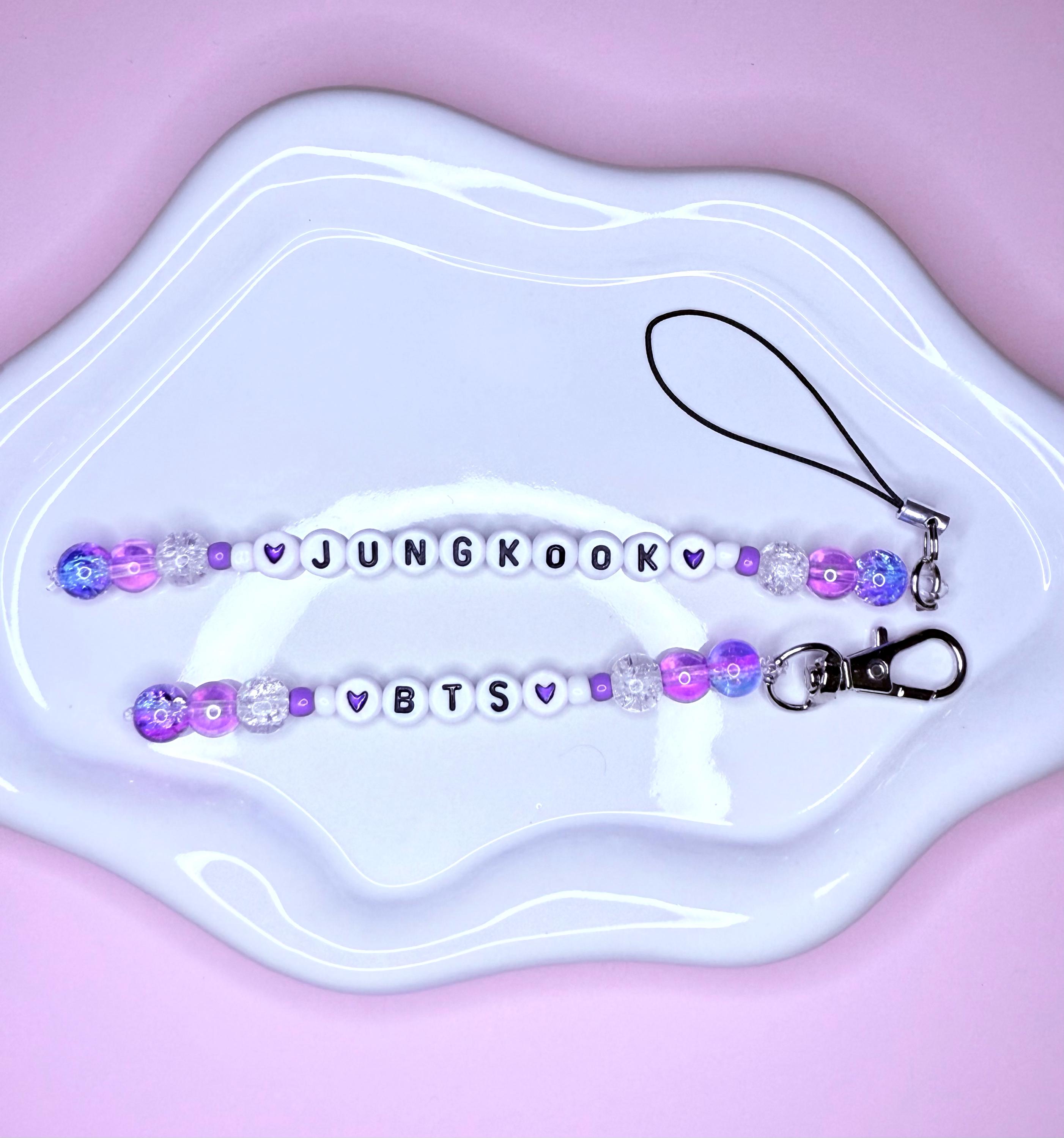BTS Beaded Keychain/phone Charm - Etsy