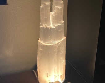 Giant XXL 16 inch Double Point Selenite Lamp