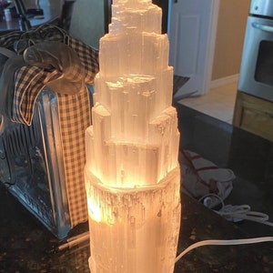 XXL Selenite Lamp, Selenite carvings,Home Decoration,Crystal Gifts,Reiki Heal,Crystal Chakra,Collectors Piece