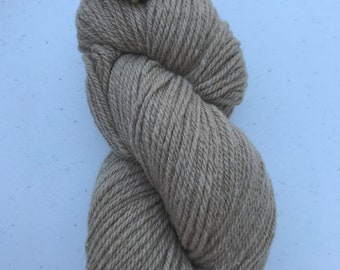 Natural Undyed, light fawn/light taupe colored wool yarn, 3 ply sport weight, for knitting or crochet