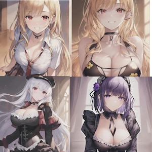 Anime AI Digital Fanart Bundle Marin Kitagawa Cosplay My Dress Up Darling Fanart Digital Instant Download Anime Art Printable Art Beautiful