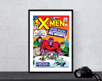 X-Men #4 Comic Book Cover Art Print: Magneto, Scarlet Witch (Digital Download)