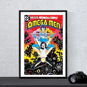 Vintage stripboek kunst aan de muur The Omega Men #3 DC Comic Print digitale muurkunst Instant download afdrukbare retro poster nerdy verjaardagscadeau