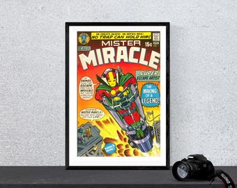 Comic book Wall Art Mister Miracle #1 DC Comic Digital Wall Art Instant download Printable Vintage Retro Poster Nerdy Birthday Gift