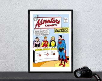 Comic-Buch Wand Kunst Adventure Comics #247 DC Comic Print Digitale Wand Kunst Sofort download Druckbare Retro Poster Nerdy Geburtstag Geschenk
