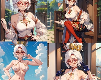 Waifu Anime AI Digital Fanart Bundle Purah Legend Of Zelda Fanart Digital Instant Download Anime Art druckbare Kunst schönes Mädchen