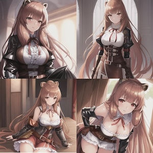 Pacote de Fanart Digital de IA de Anime Raphtalia Rising Of The Shield Hero Fanart Digital Download Instantâneo de Arte de Anime para Imprimir Arte Linda Garota