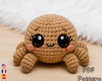 Schema Uncinetto Ragno Amigurumi PDF | Morbido Giocattolo Fai-da-te | Tutorial per Principianti | Schema All’uncinetto di Halloween