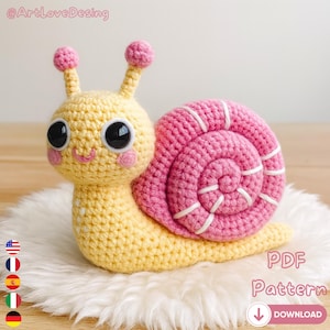 Häkelanleitung Schnecke Amigurumi PDF | Niedliches Anfängerfreundliches DIY Kuscheltier Tutorial | Sofortiger Download