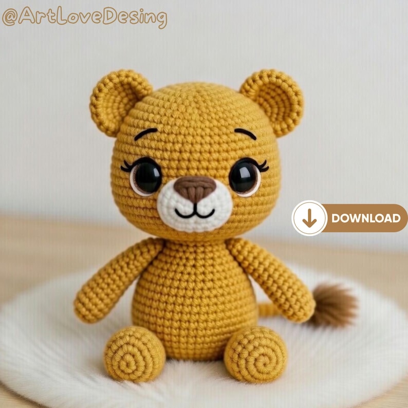 Little Lioness Amigurumi Crochet Pattern PDF – Cute Lion Plush Toy ...