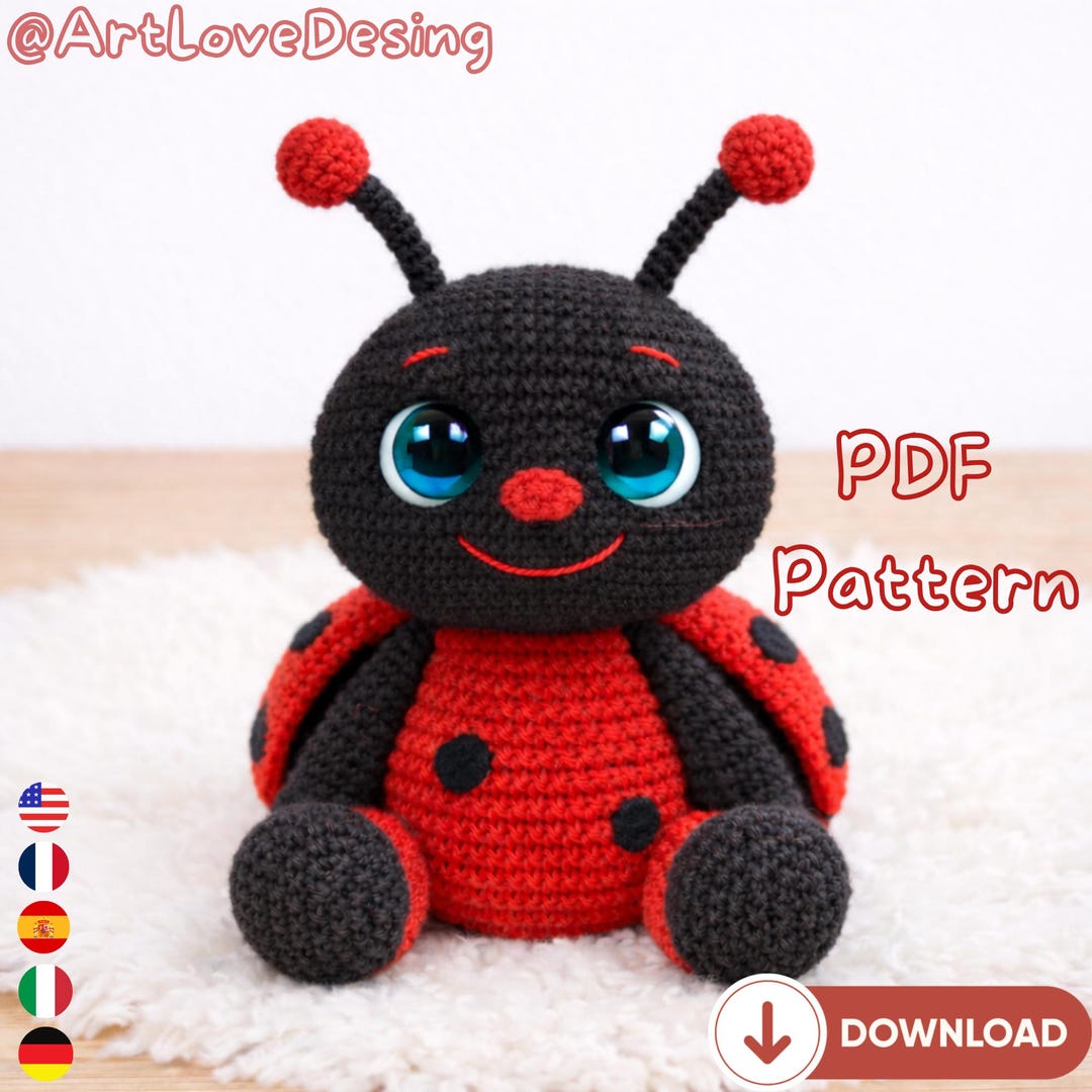 Ladybug Amigurumi Crochet Pattern PDF – Kawaii Plush Toy, Crochet Doll ...