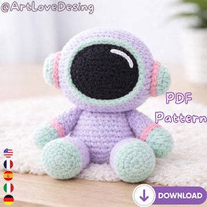 Astronaut Amigurumi Crochet Pattern PDF – Space Doll Plush Toy, Cute Pastel Amigurumi, Crochet Toy Pattern
