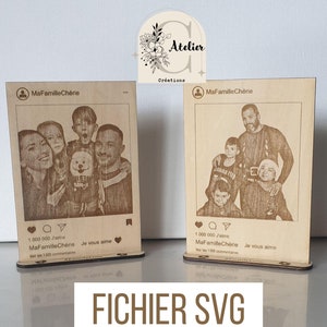 SVG Cadre photo Instagram - fichier svg - découpe gravure laser - fichier pour machine laser - cadre à poser - insta - publication instagram