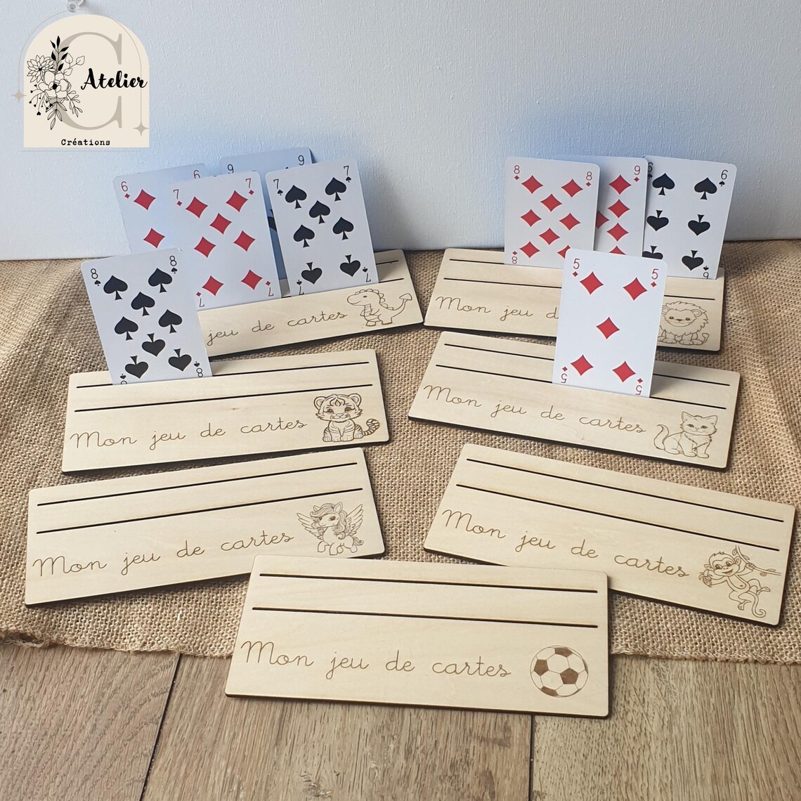 3 Supports Carte Tarot Bois – Lune & Rectangle, Porte-Cartes Élégant Pour Lecture & Autel