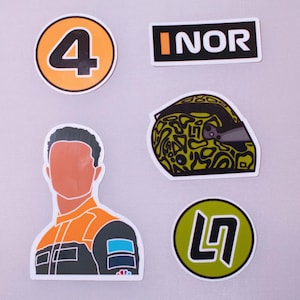 Lando Norris Vinyl Sticker | Lando Norris Helmet Sticker | McLaren Sticker | Formula 1 Sticker | F1 Sticker | Cute Sticker for Laptops