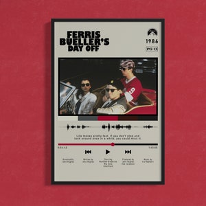 Ferris Bueller&#39;s Day Off Custom Movie Poster with Unique Soundbite and Modern Colors