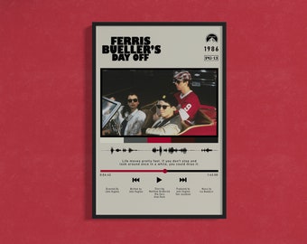 Ferris Bueller's Day Off Custom Movie Poster with Unique Soundbite and Modern Colors