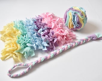 Puppy starter kit: snuffle mat, snuffle ball and fleece tug toy with handle