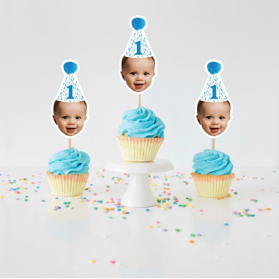 Face Cupcake Topper, Personalized Photo Party Decorations, Cupcake Topper face, Baby Face Topper, Face Toppers, Custom Photo Toppers