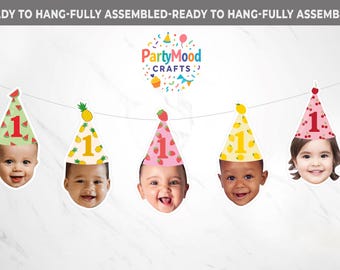 Personalized Photo Banner, Custom Baby Face Banner, Photo Banner, 1st Birthday Party Decorations, First Birthday Decor, Baby Garland
