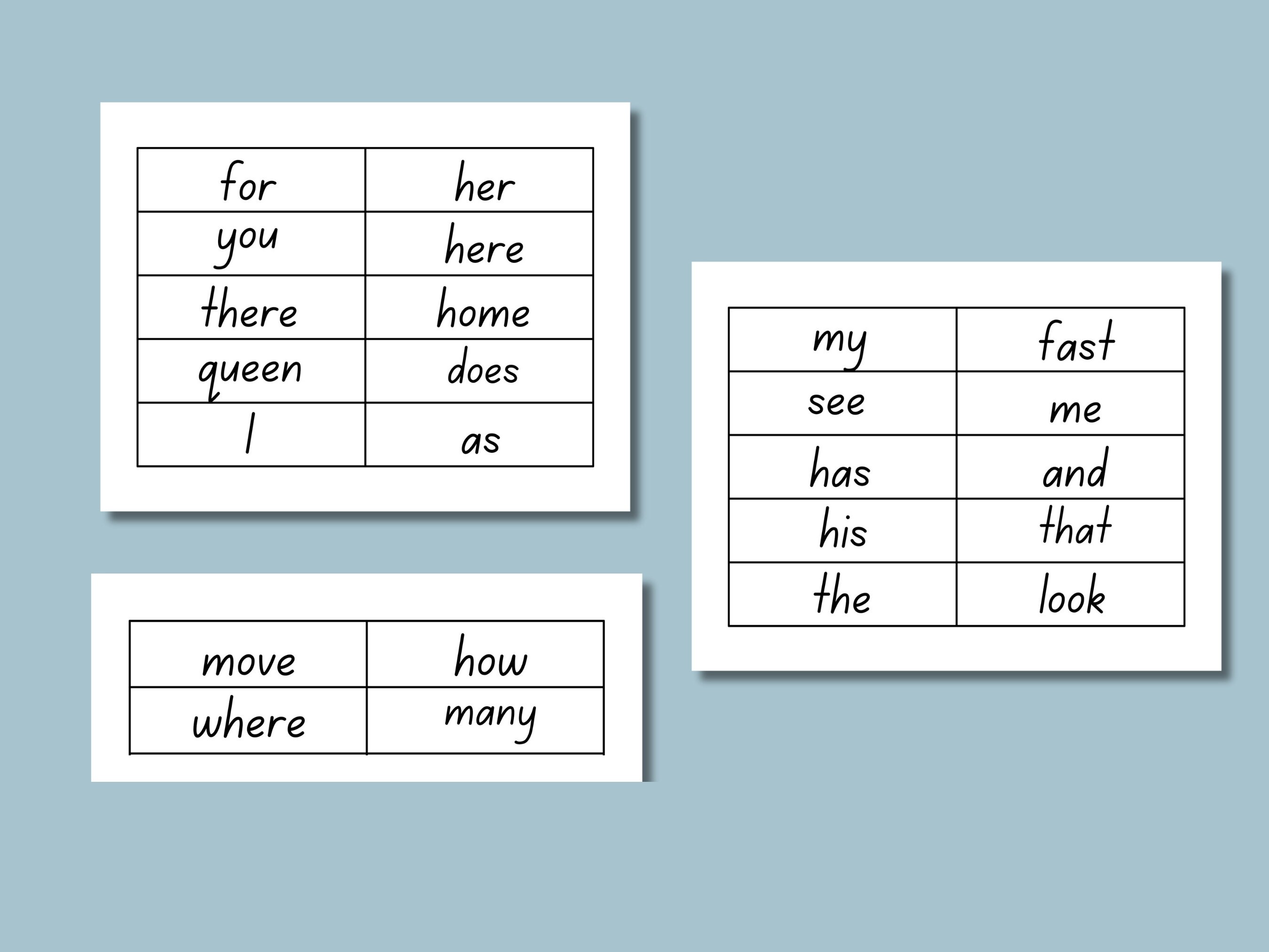Kindergarten Sight Word Flash Cards Printable Sight Words Homeschool ...