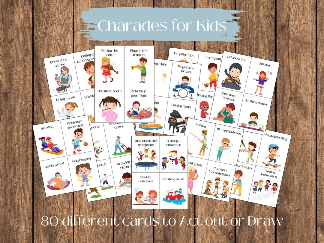 Charades Game for Kids Printable Kid-edition Charades Classroom ...