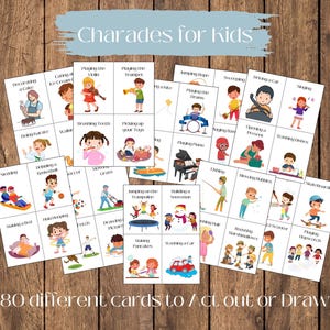 Charades Game for Kids Printable Kid-edition Charades Classroom ...