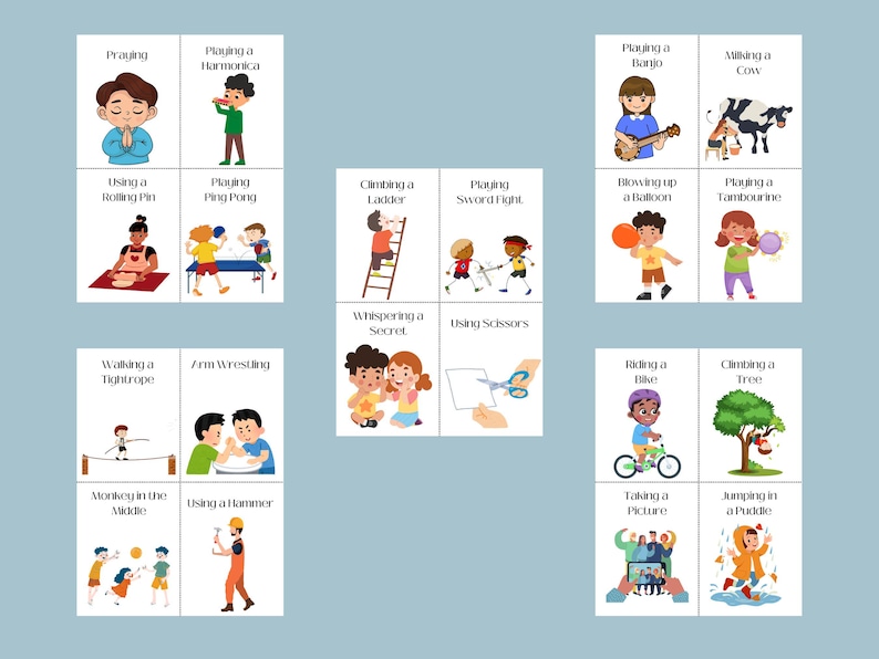 Charades Game for Kids | Printable Kid-edition Charades | Classroom ...