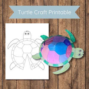 Schildkröte Printable Craft für Kinder | Schildkröten Papier Handwerk Aktivitäten | Montessori lernen | Quiet Time-Aktivität | Feinmotorik üben