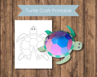 Turtle Printable Craft for kids| Turtle Paper Craft activities| Montessori learning | Quiet Time Activity | Fine Motor Skills practice