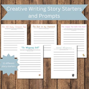 Creative Writing Story Starters- Story Telling Worksheets for kids- Creative Writing Prompts- Fun Writing Prompts- Journal Prompts