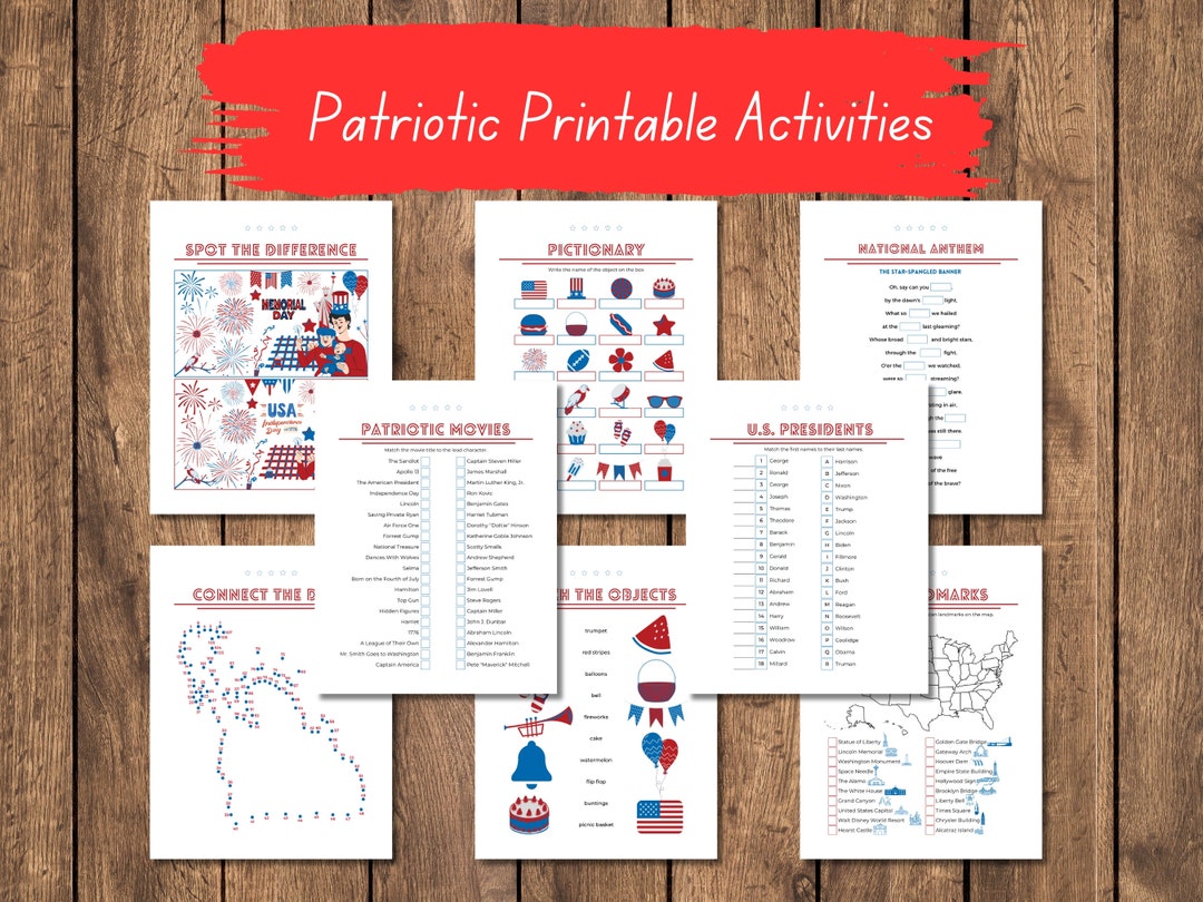 Patriotic Printable Activity Bundle | Patriotic Printables | PRINTABLE ...