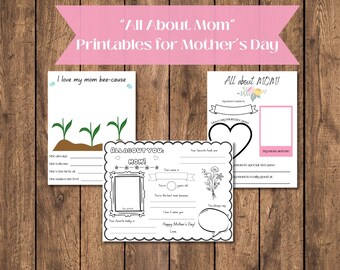 Moederdagkaart: afdrukbare placemat All About Mom (digitale download)