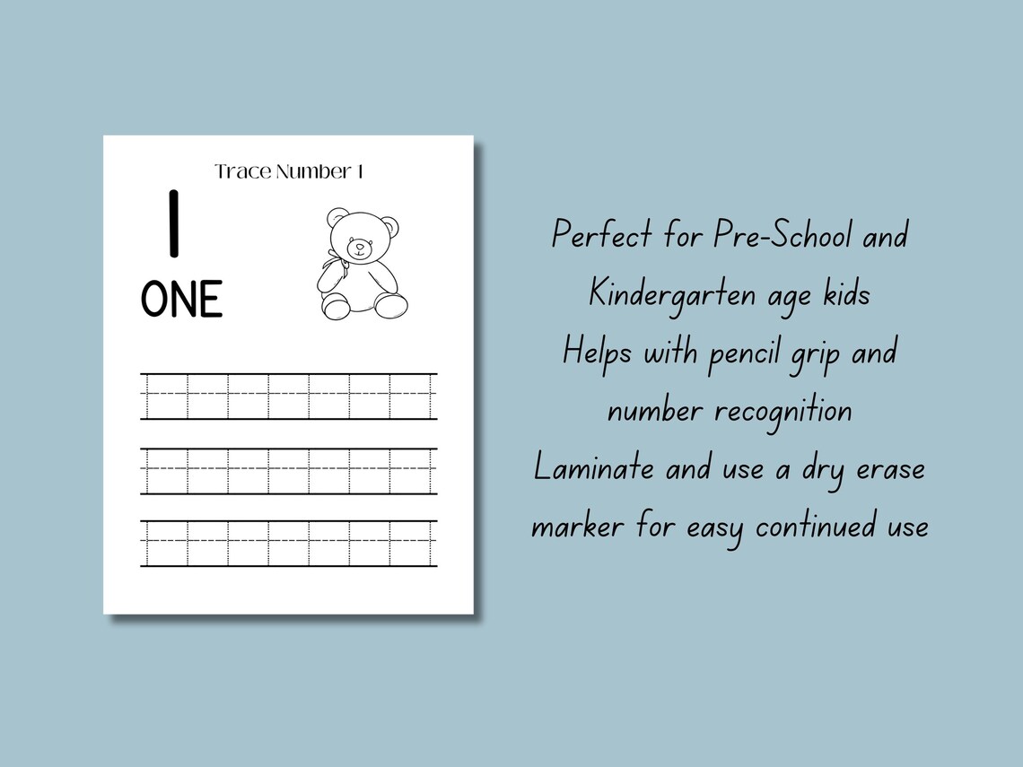 Number Tracing Worksheet Preschool Activity Kindergarten Worksheet