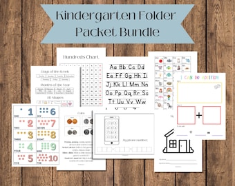 Kindergarten Folder Bundle- Kindergarten Resource Page Bundle- Student Reference Sheets- Homeschool Printable- Memory Work Sheets