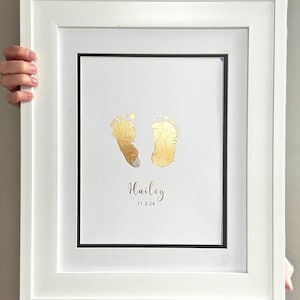 Presente para nova mamãe, presente para novo papai, lembrança para pais de primeira viagem, decoração para quarto de bebê, presente personalizado para impressão de mão de bebê, decoração personalizada para berçário