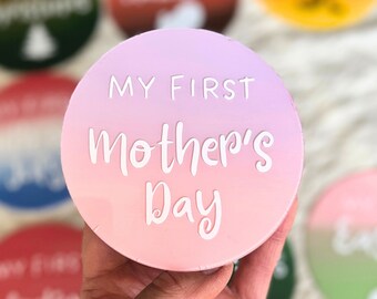 Milestone Markers Baby First Holiday Gift for Baby Photo Shoot Props Baby Acrylic Milestone Cards for First Mothers Day Gift First Time Mom