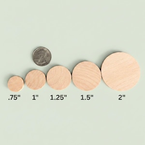 wood coins blank 1.25 inch wooden circle cutouts 1.5 inch wooden circles thick smooth wooden blank circles
