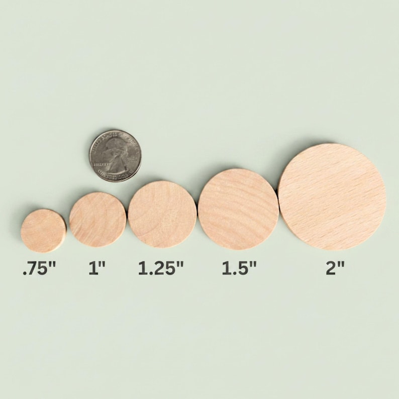 wood coins blank 1.25 inch wooden circle cutouts 1.5 inch wooden circles thick smooth wooden blank circles