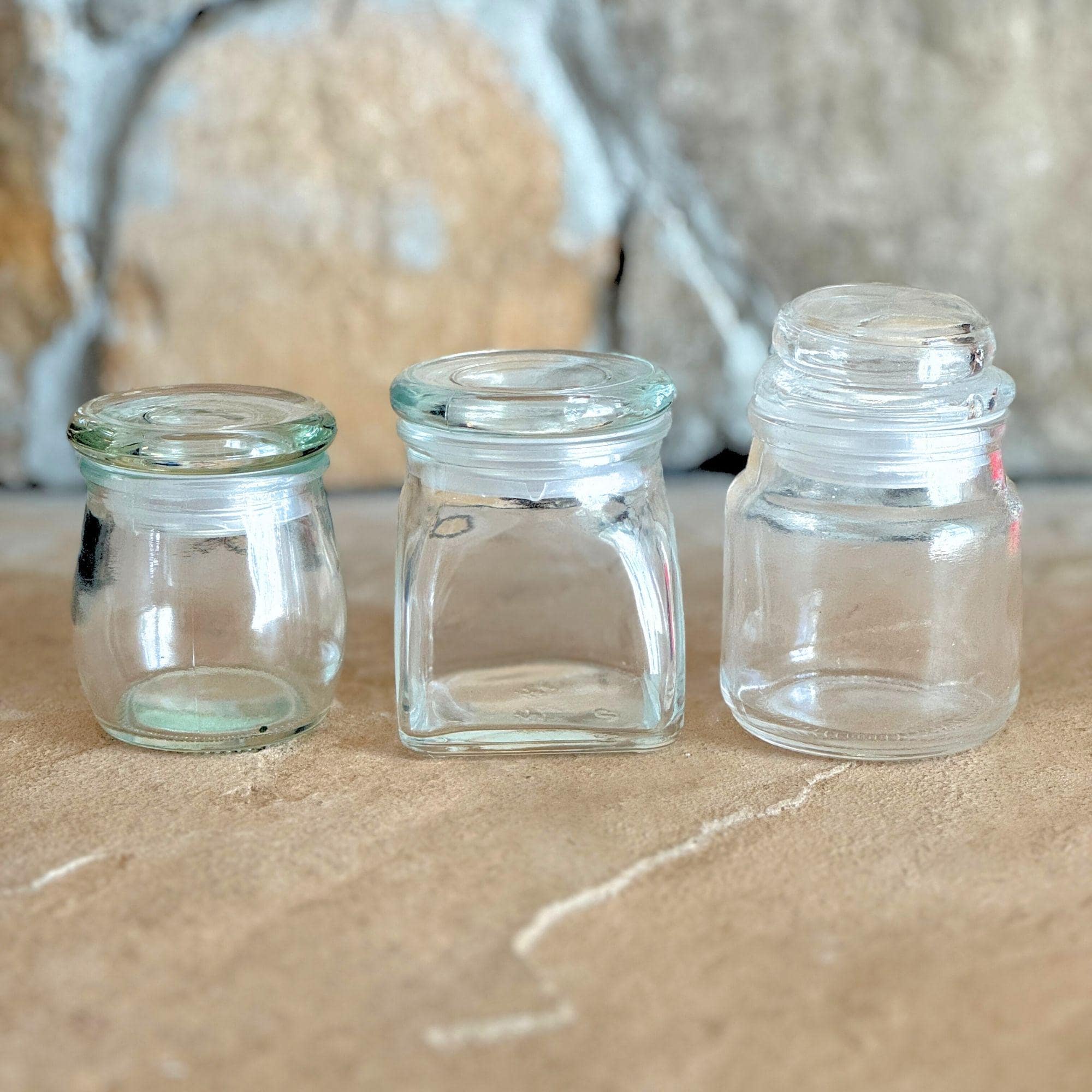 Small Glass Jar Mini Apothecary Jar Small Display Container Mini Jar for Candle 2 oz Container for Party Favor Mini Glass Jar with Glass Lid