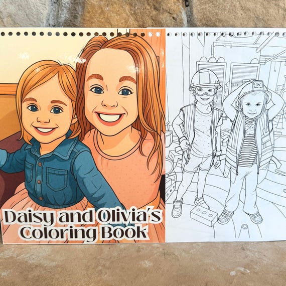 Custom Coloring Book from Photo Gift for Kids Custom Coloring Page Personalized Family Photo Book Gift for Parent Personalized Coloring Book