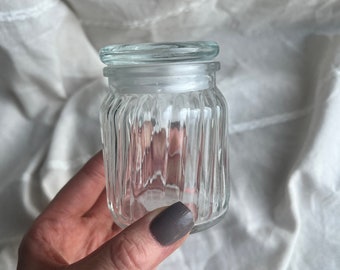 Glass jar with glass lid Apothecary Jar Small Glass Jar for Gifts With Lid 4 oz Glass Jar for Candle 4 ounces small Apothecary Jar Set of 8