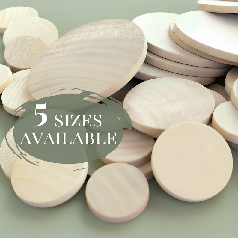 50 Blank Wooden Tokens one inch tokens 2 inch wooden tokens 3/4 inch wood circles