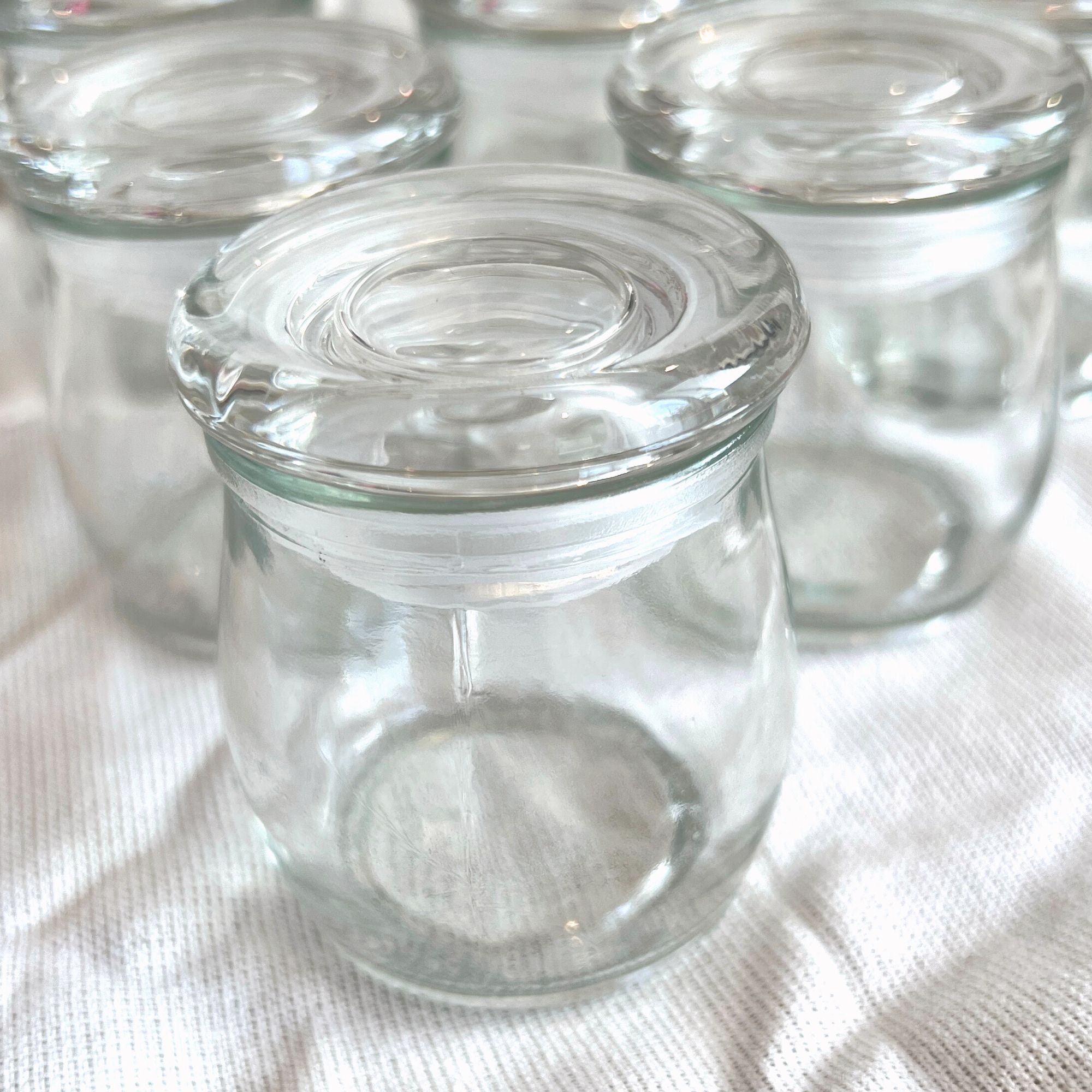 10 Oz Clear Candle Jars With Bamboo Lids Set of 12 Pcs 
